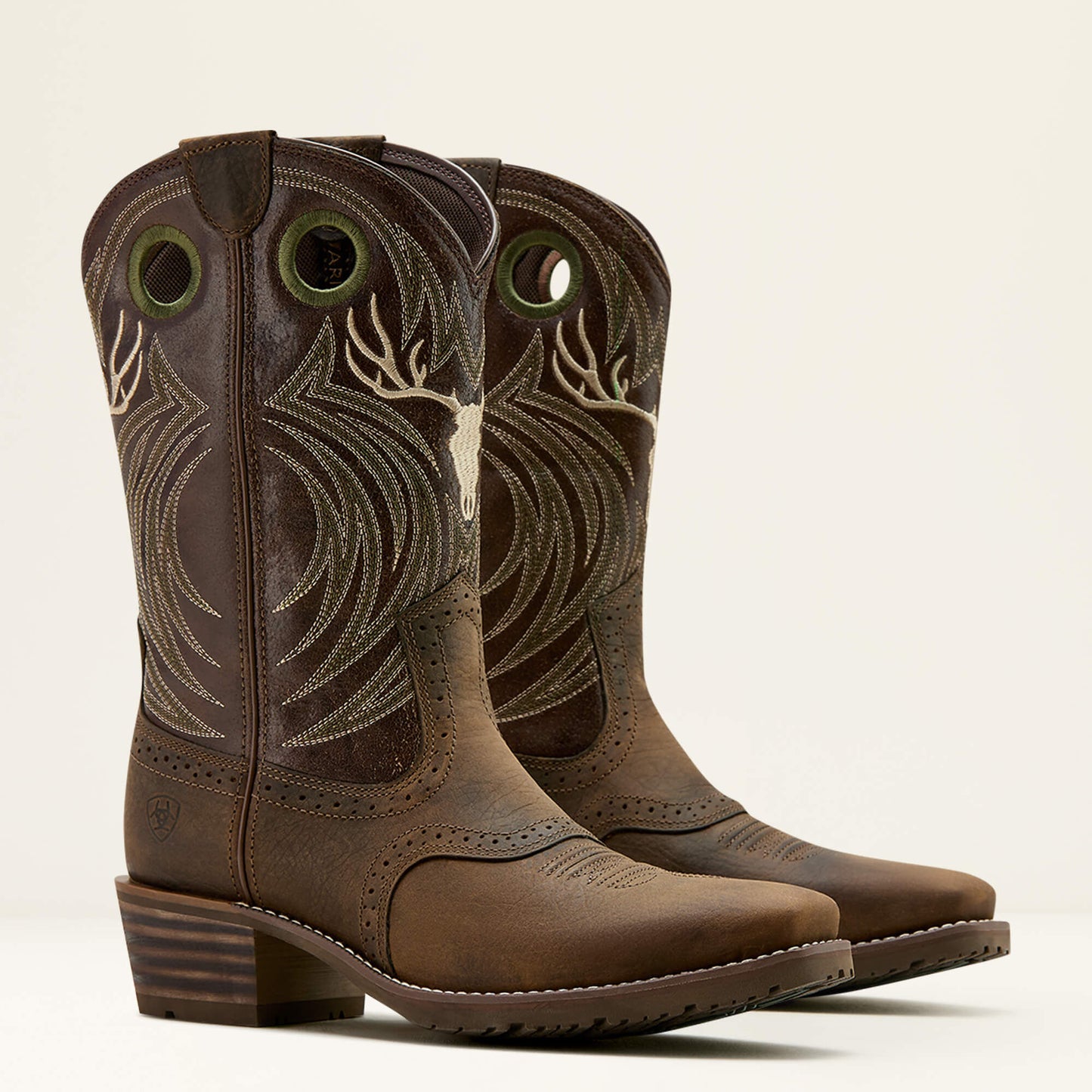 Ariat Men Hybrid Roughstock Antler Cowboy Boot