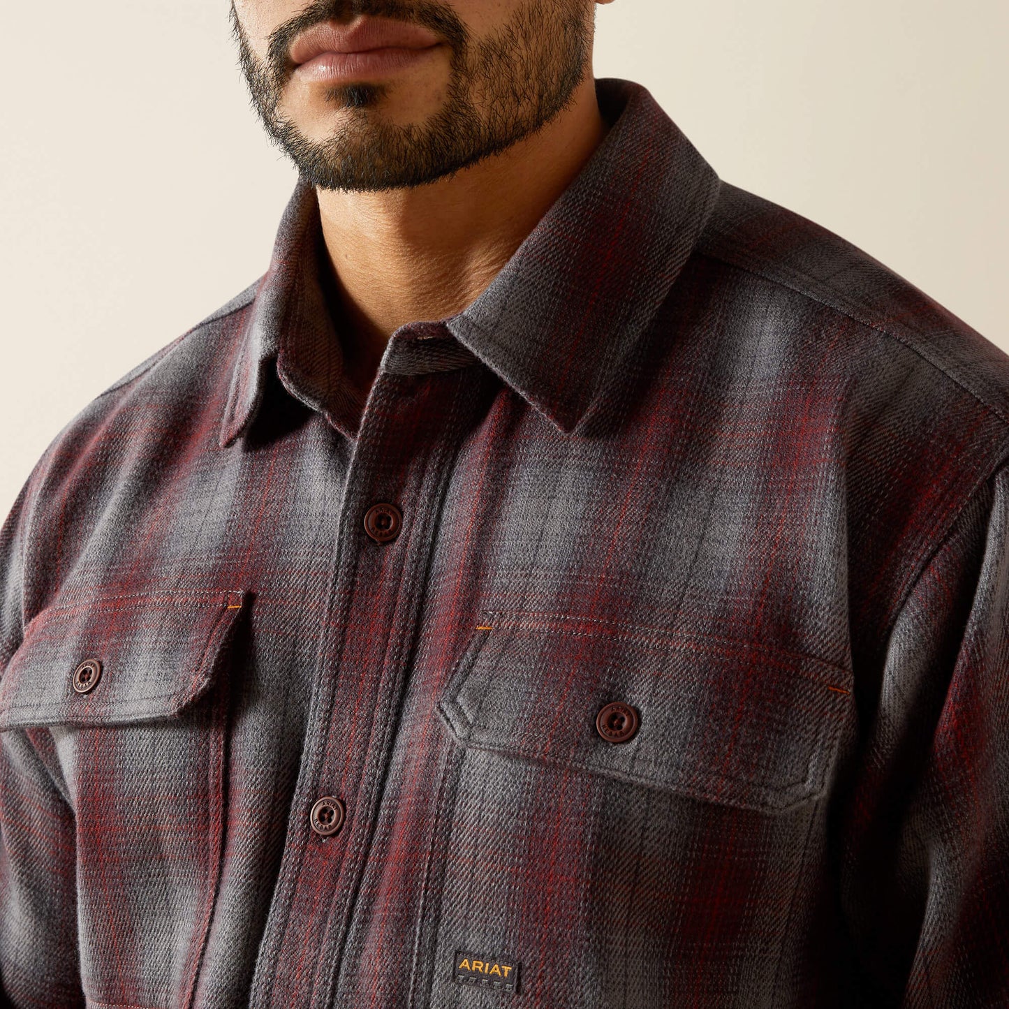 Ariat Men Rebar Heavy Flannel Work Shirt