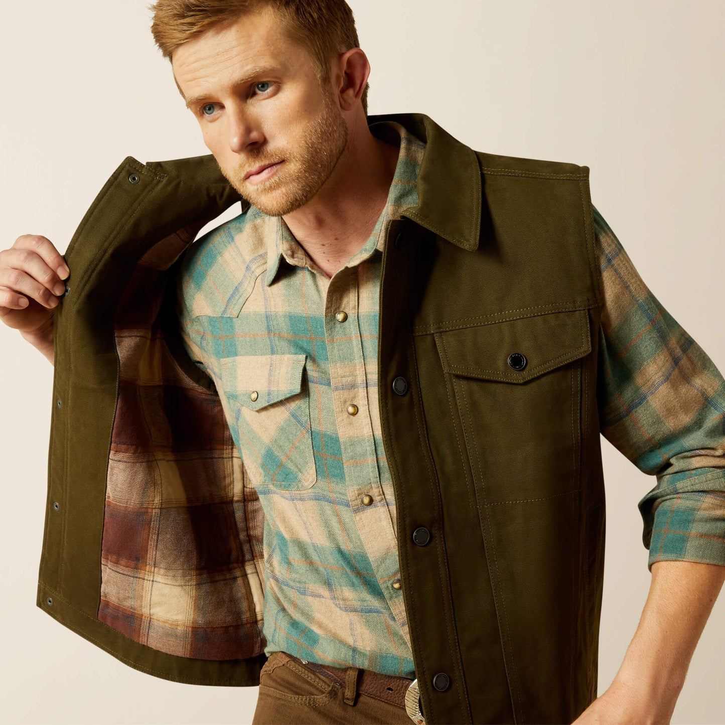 Ariat Men Canvas Rancher Vest