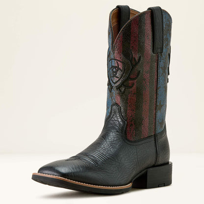 Ariat Men Sport Liberty Antler Wide Square Toe Cowboy Boot