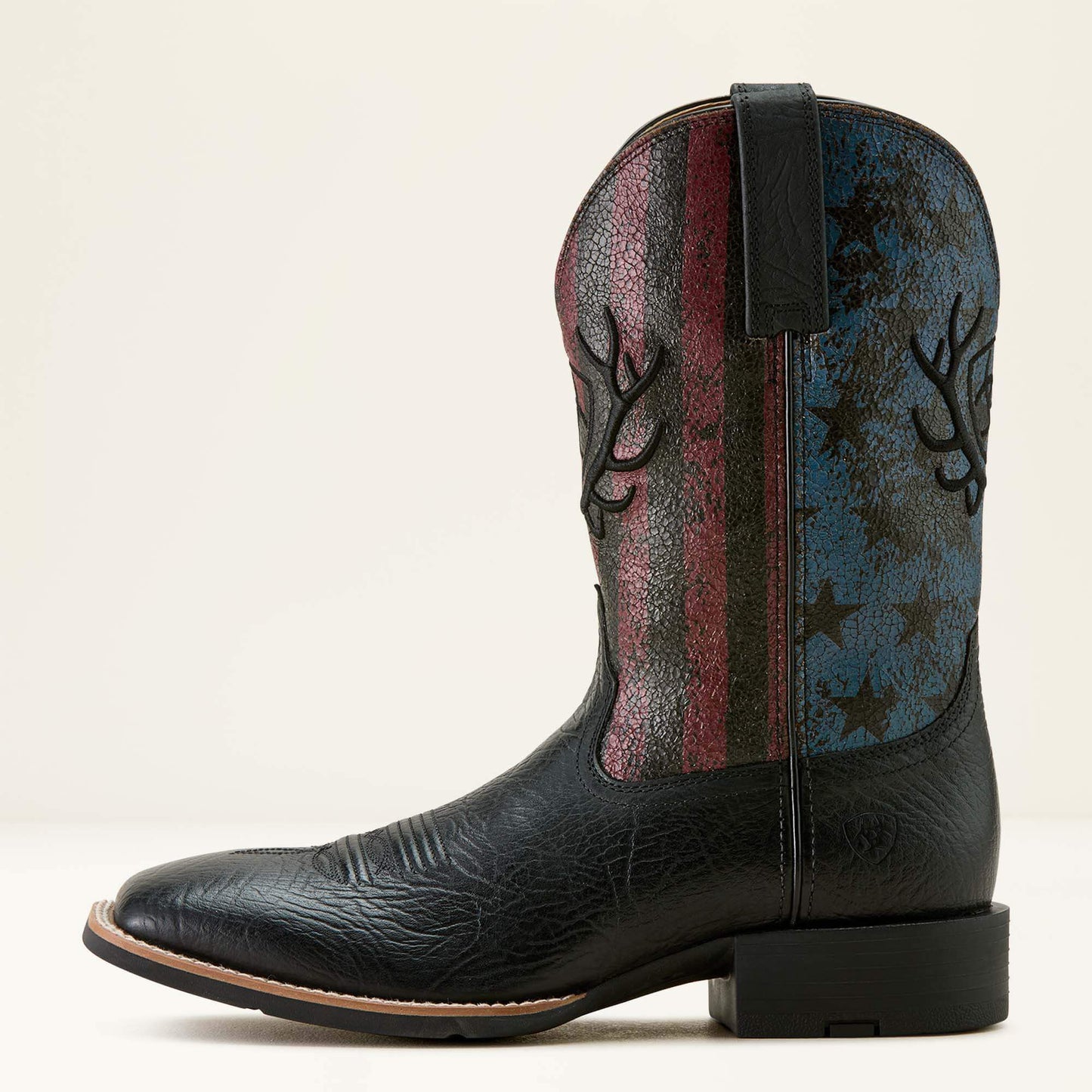 Ariat Men Sport Liberty Antler Wide Square Toe Cowboy Boot