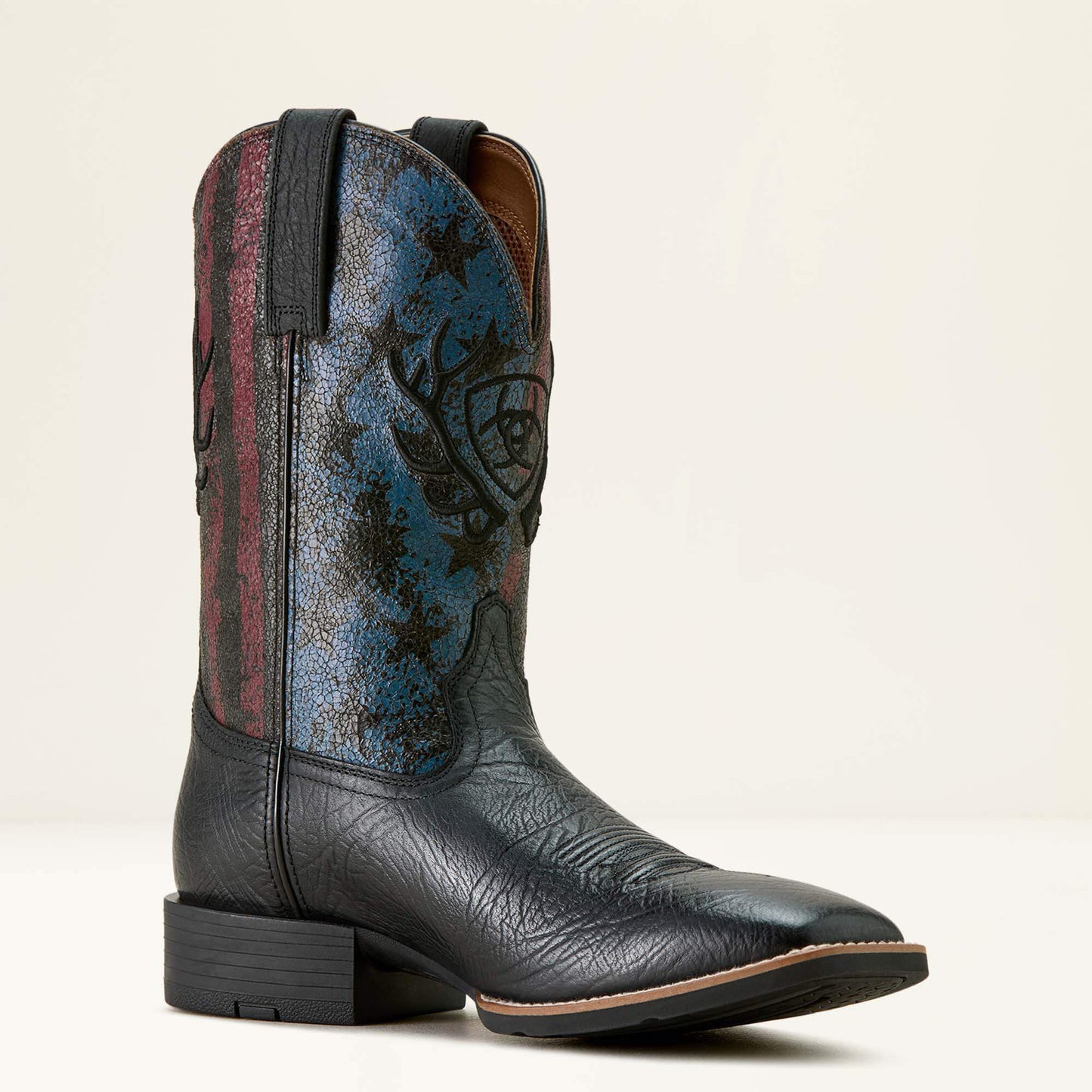 Ariat Men Sport Liberty Antler Wide Square Toe Cowboy Boot