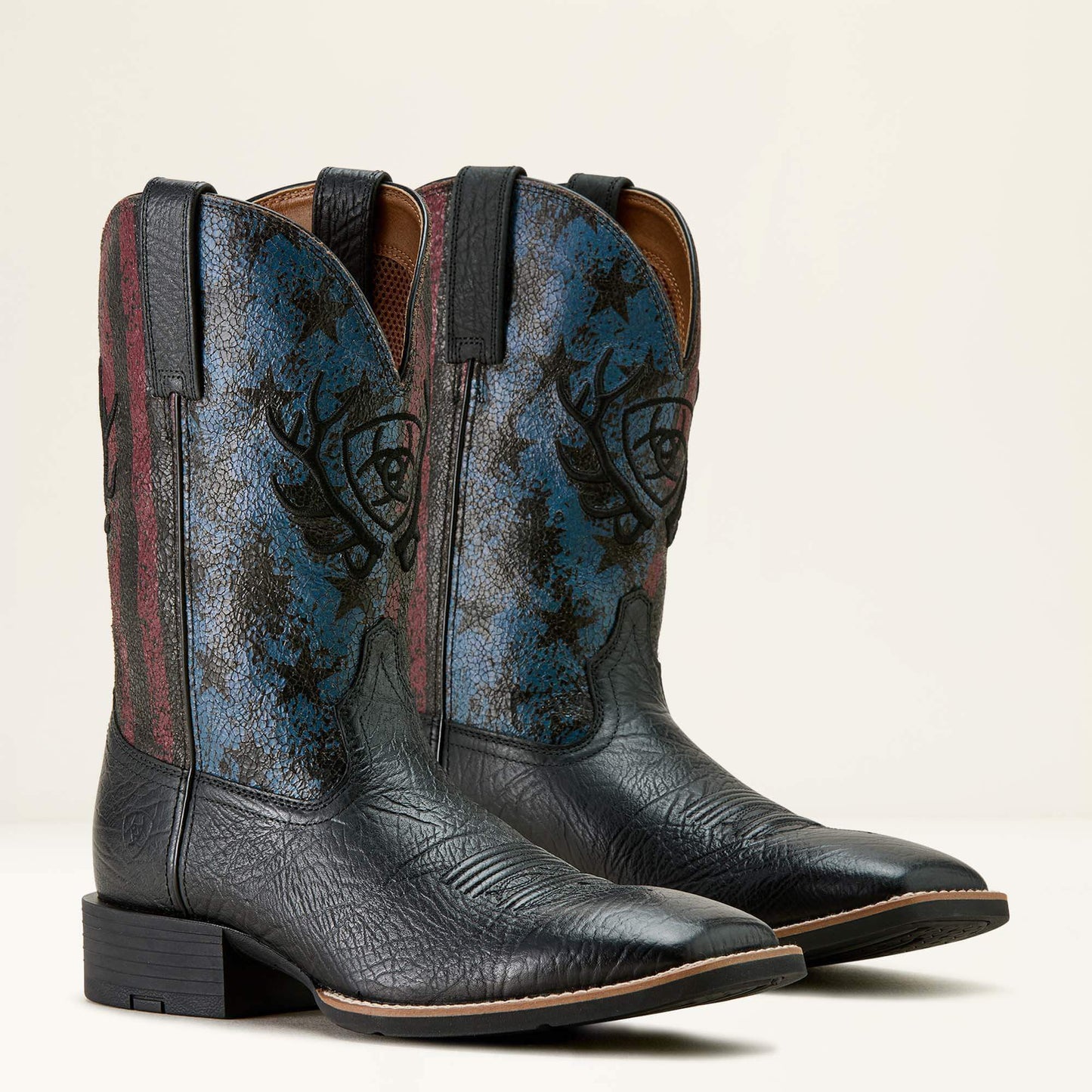 Ariat Men Sport Liberty Antler Wide Square Toe Cowboy Boot