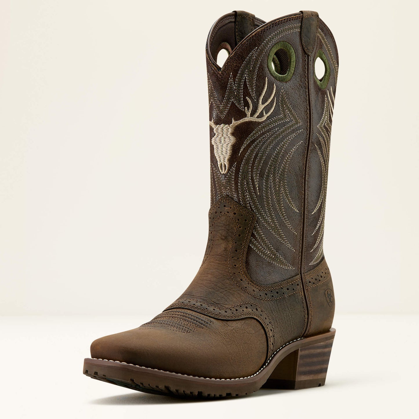 Ariat Men Hybrid Roughstock Antler Cowboy Boot