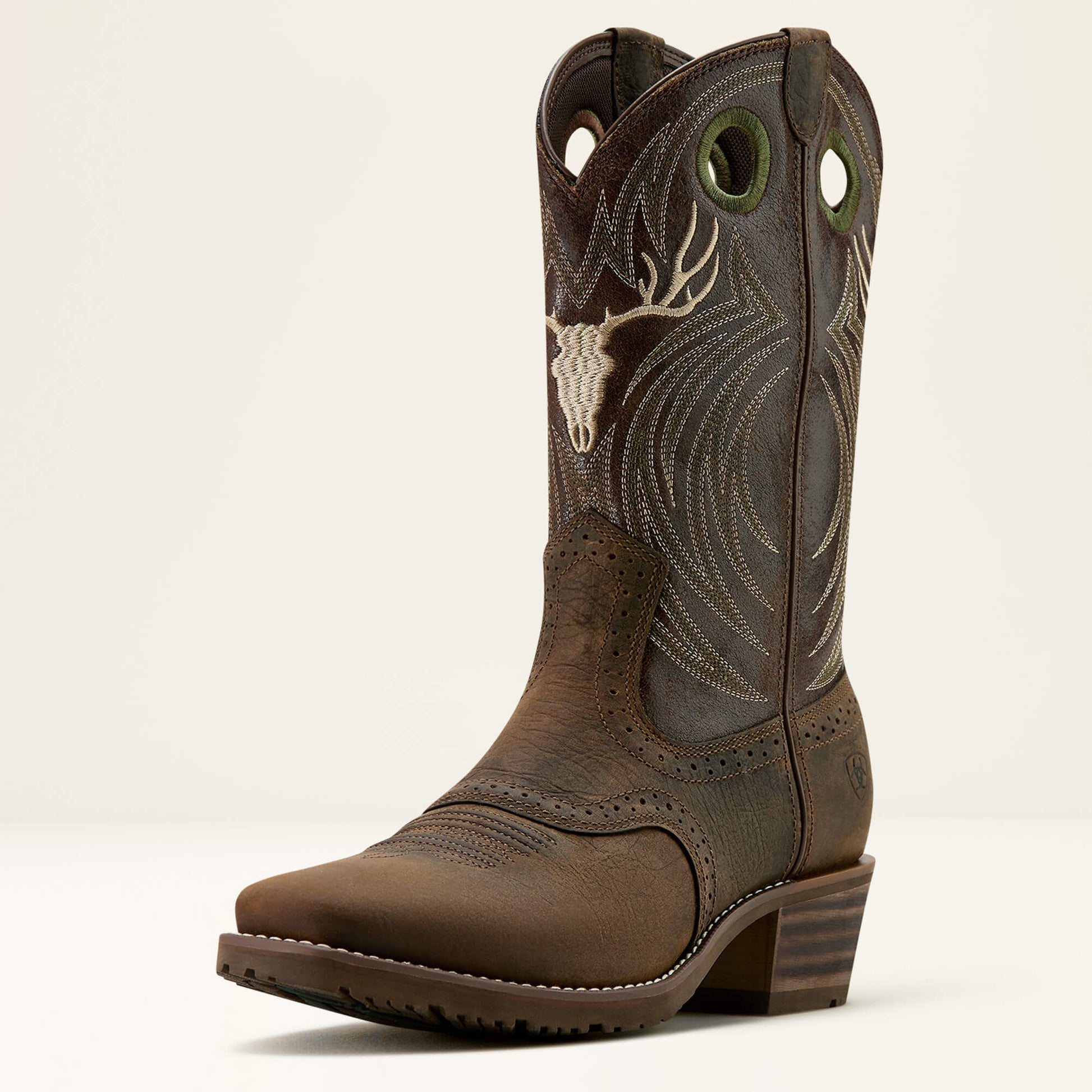 Ariat Men Hybrid Roughstock Antler Cowboy Boot