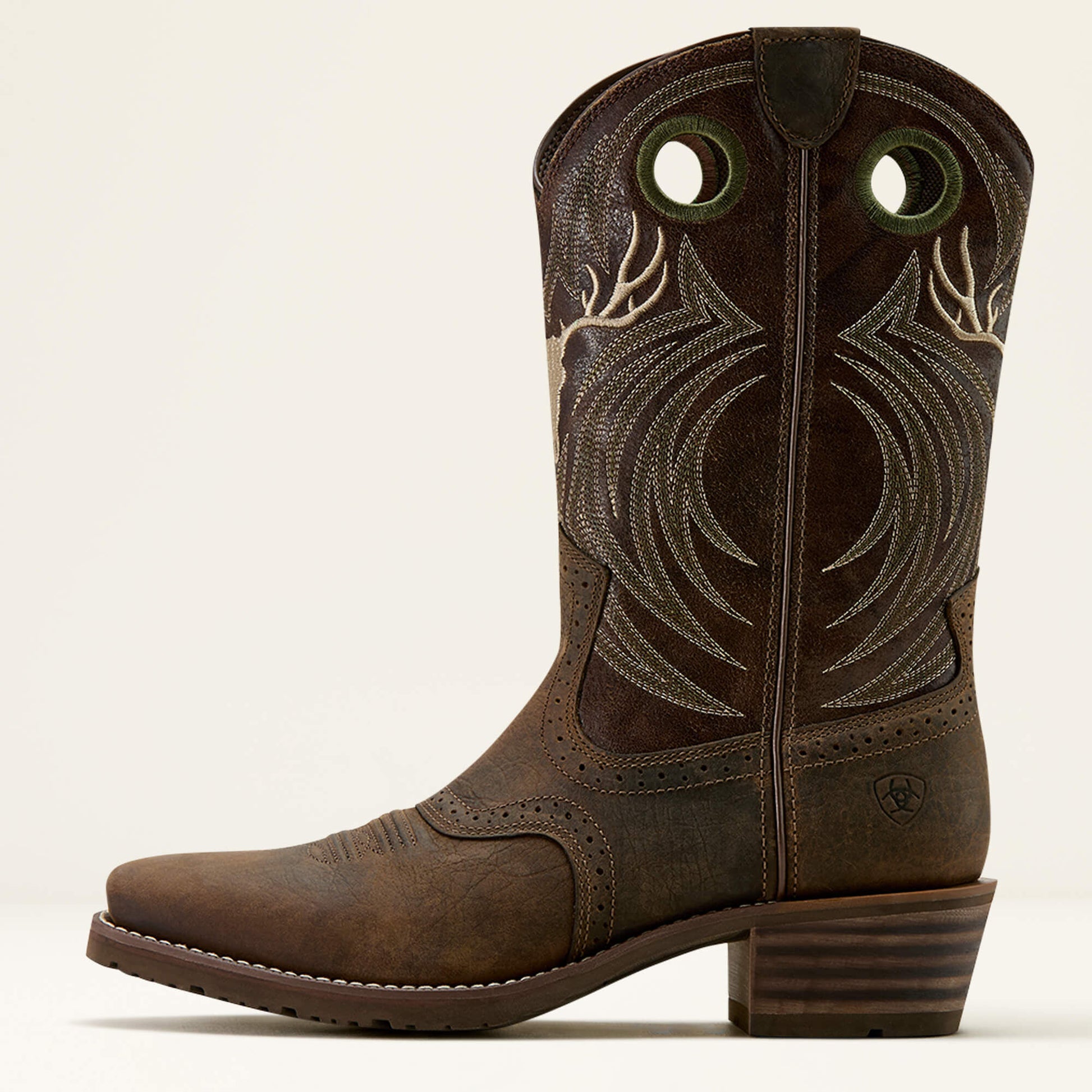 Ariat Men Hybrid Roughstock Antler Cowboy Boot