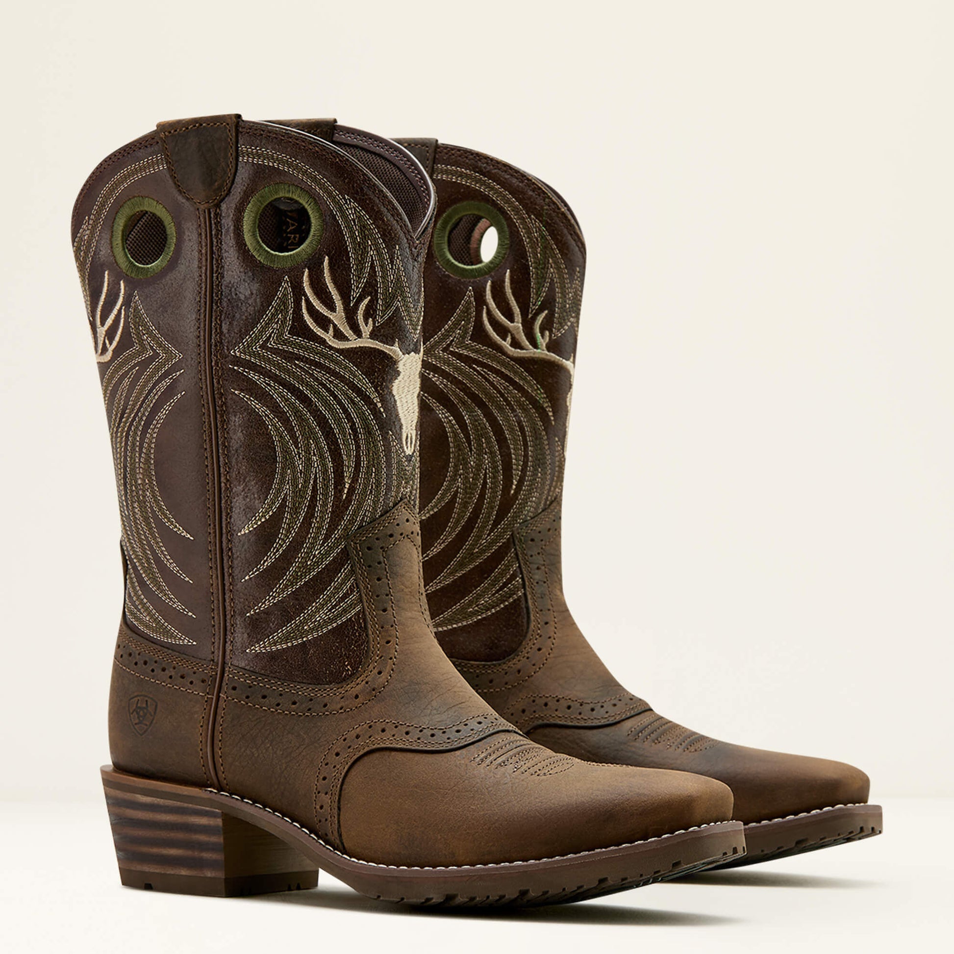 Ariat Men Hybrid Roughstock Antler Cowboy Boot