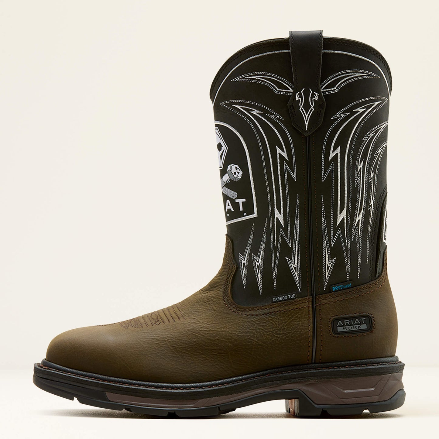 Ariat Men WorkHog XT Bolt Skull Waterproof Wide Square Toe Carbon Toe Work Boot