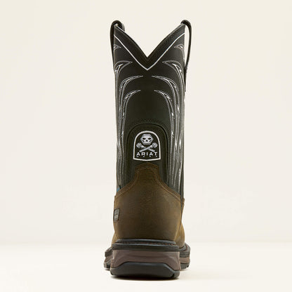 Ariat Men WorkHog XT Bolt Skull Waterproof Wide Square Toe Carbon Toe Work Boot