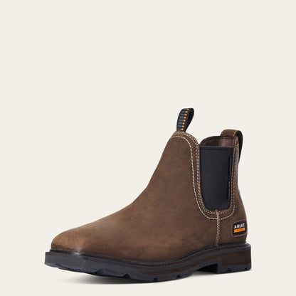 Ariat Men Groundbreaker Chelsea Wide Square Toe Waterproof Steel Toe Work Boot