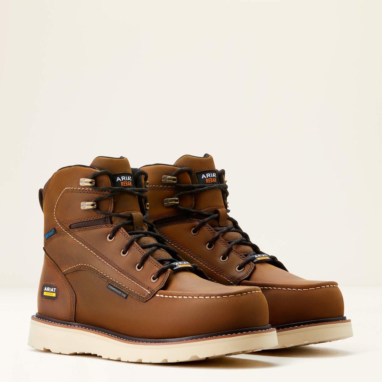 Ariat Men Rebar Wedge Moc Toe 6" Waterproof Composite Toe Work Boot