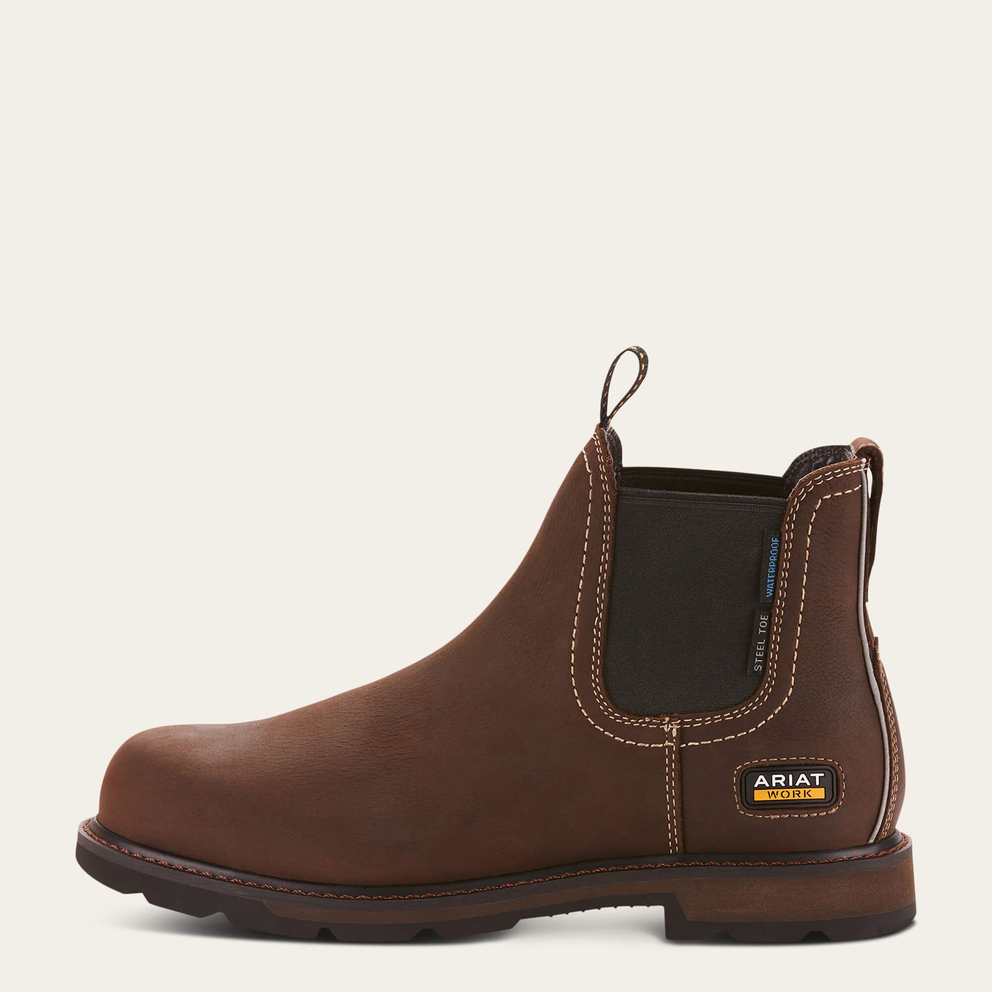 Ariat Men Groundbreaker Chelsea Waterproof Steel Toe Work Boot