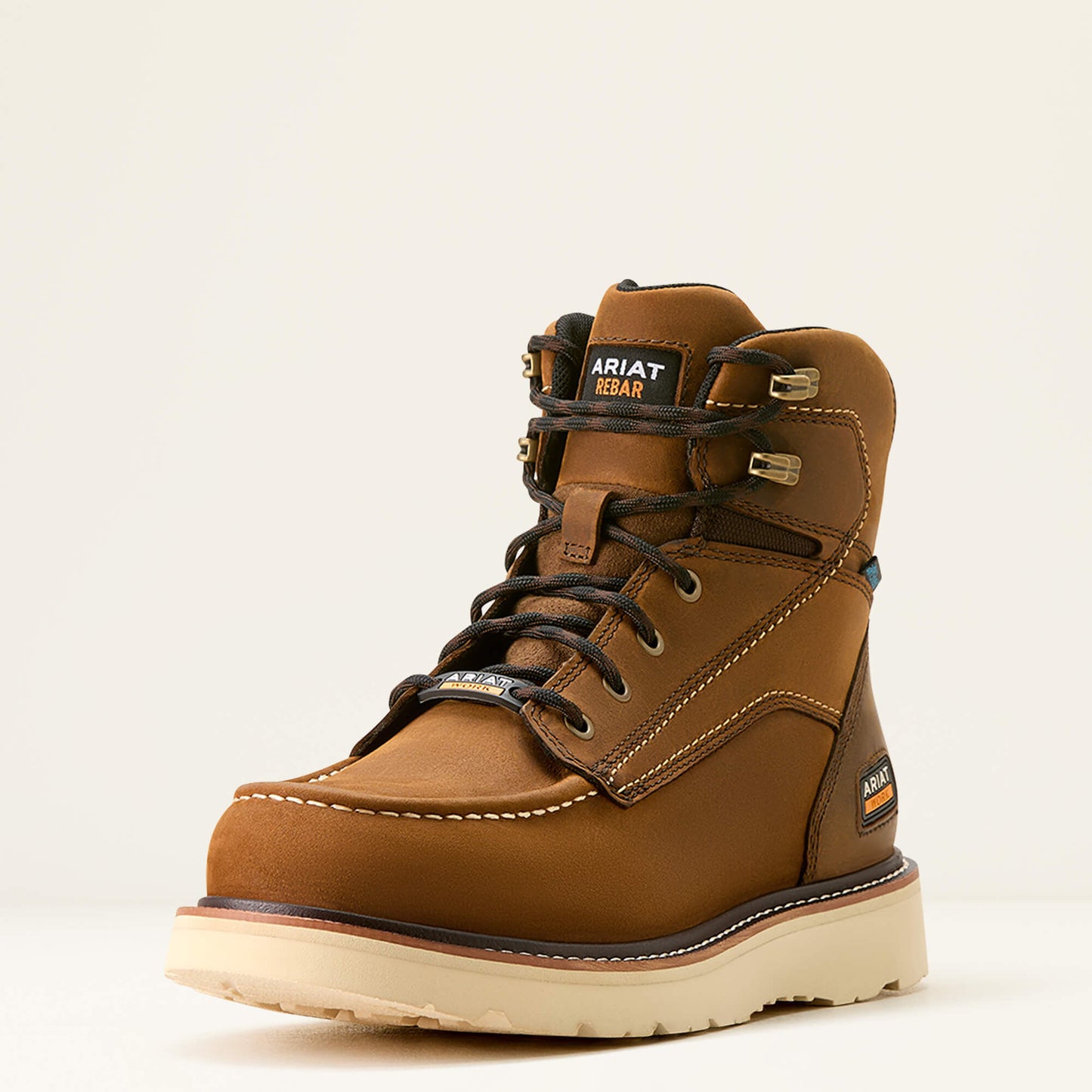 Ariat Men Rebar Wedge Moc Toe 6" Waterproof Work Boot