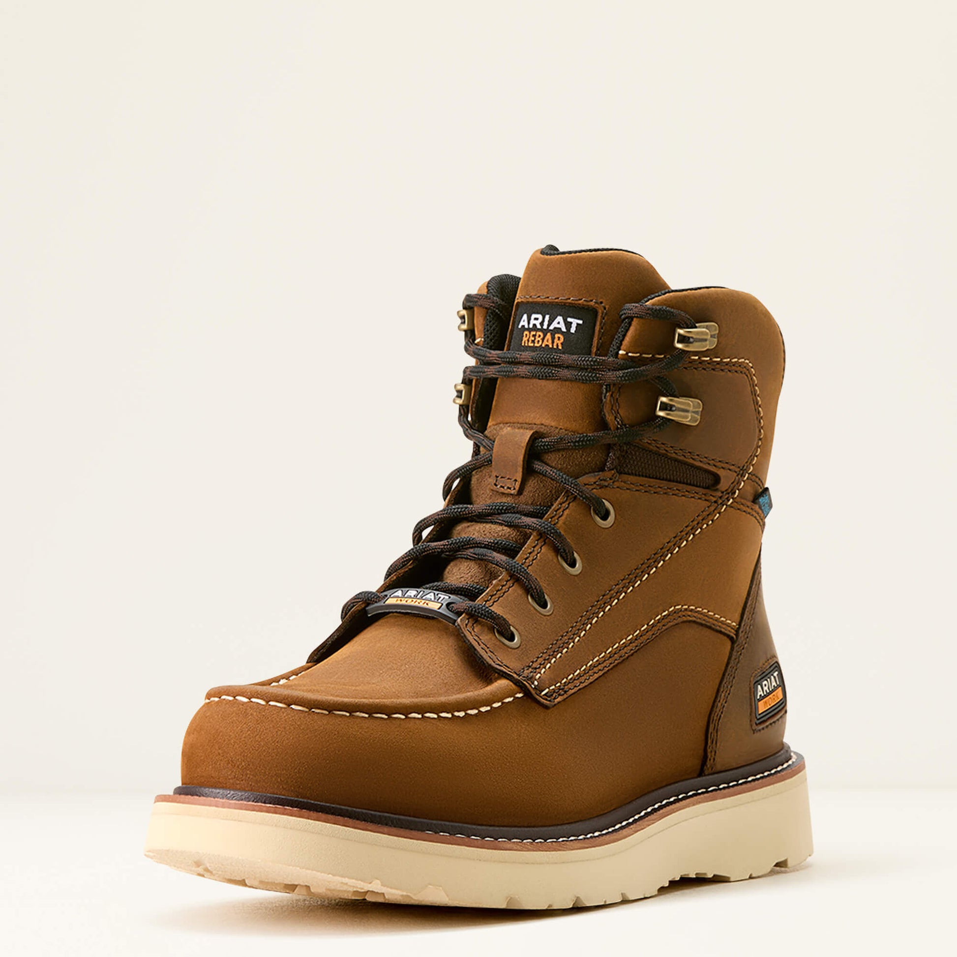 Ariat Men Rebar Wedge Moc Toe 6" Waterproof Work Boot