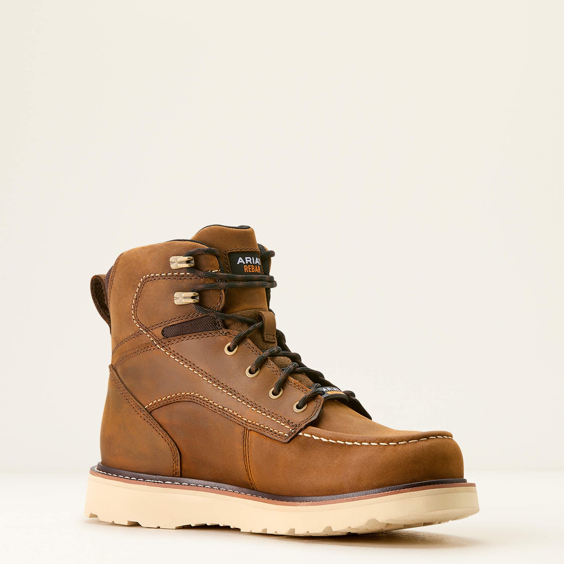 Ariat Men Rebar Wedge Moc Toe 6" Waterproof Work Boot