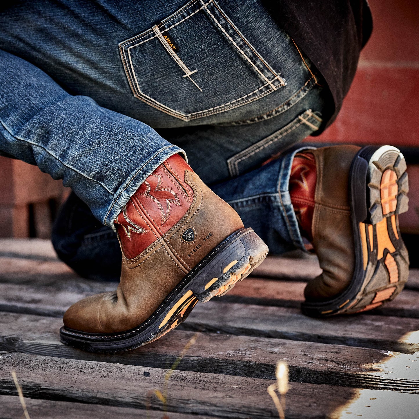 Ariat Men WorkHog Wide Square Toe Steel Toe Work Boot