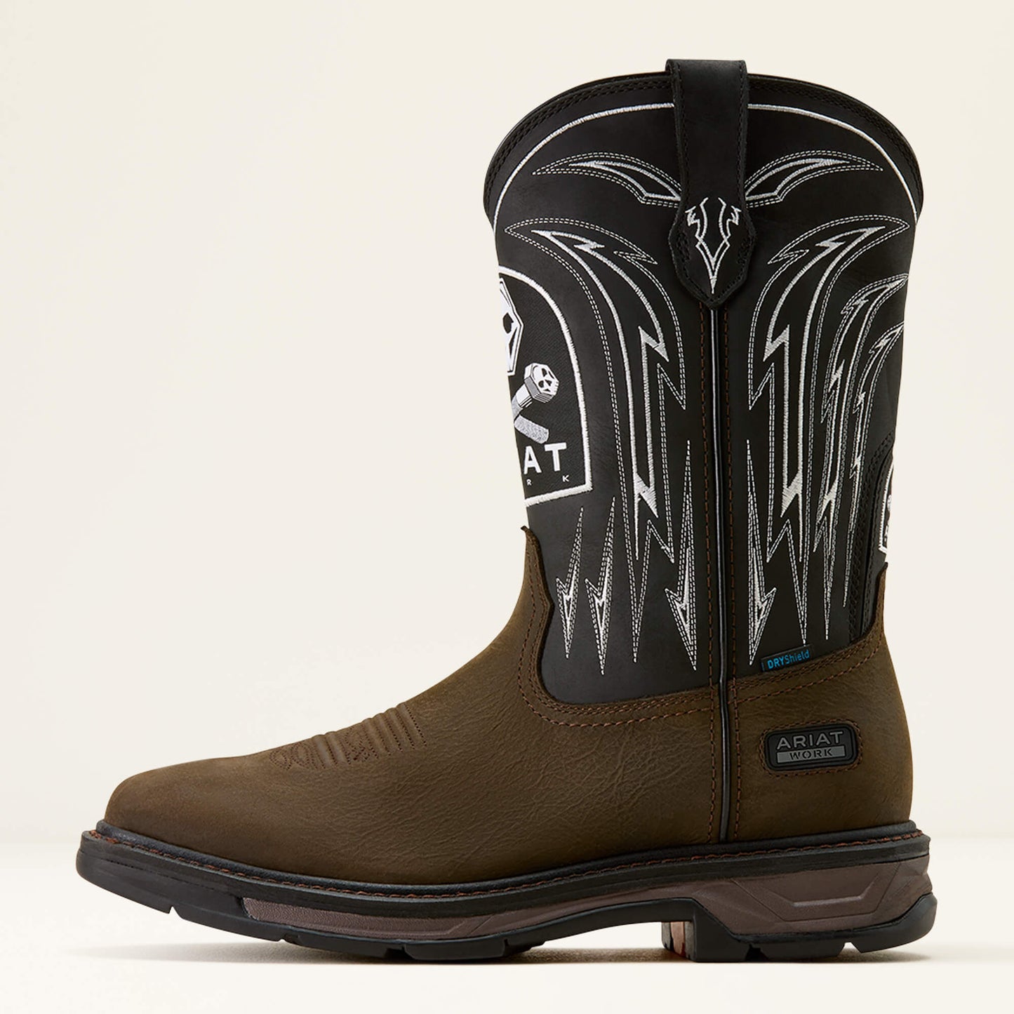 Ariat Men WorkHog XT Bolt Skull Waterproof Wide Square Toe Work Boot