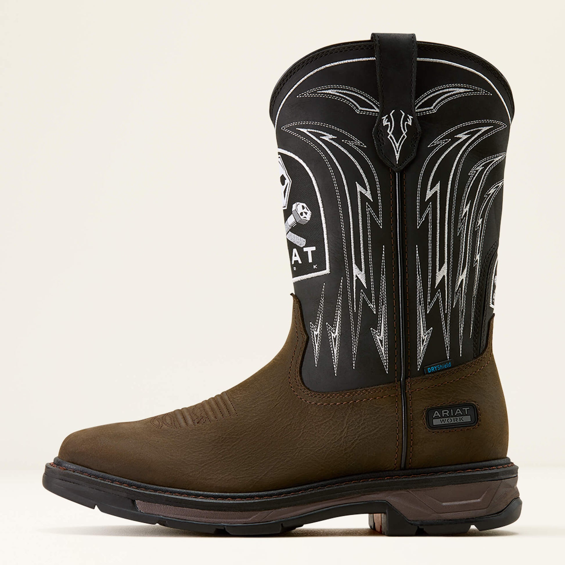 Ariat Men WorkHog XT Bolt Skull Waterproof Wide Square Toe Work Boot