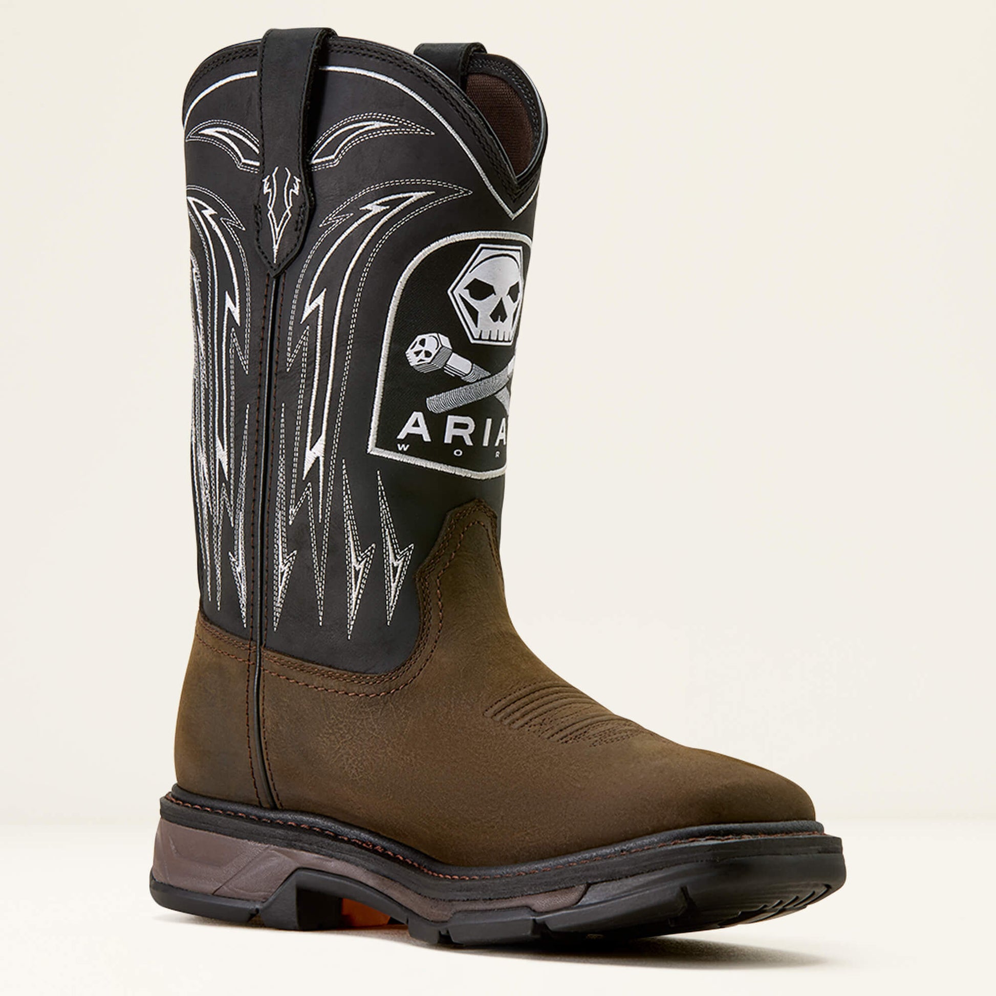Ariat Men WorkHog XT Bolt Skull Waterproof Wide Square Toe Work Boot