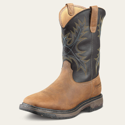 Ariat Men WorkHog Wide Square Toe Waterproof Steel Toe Work Boot