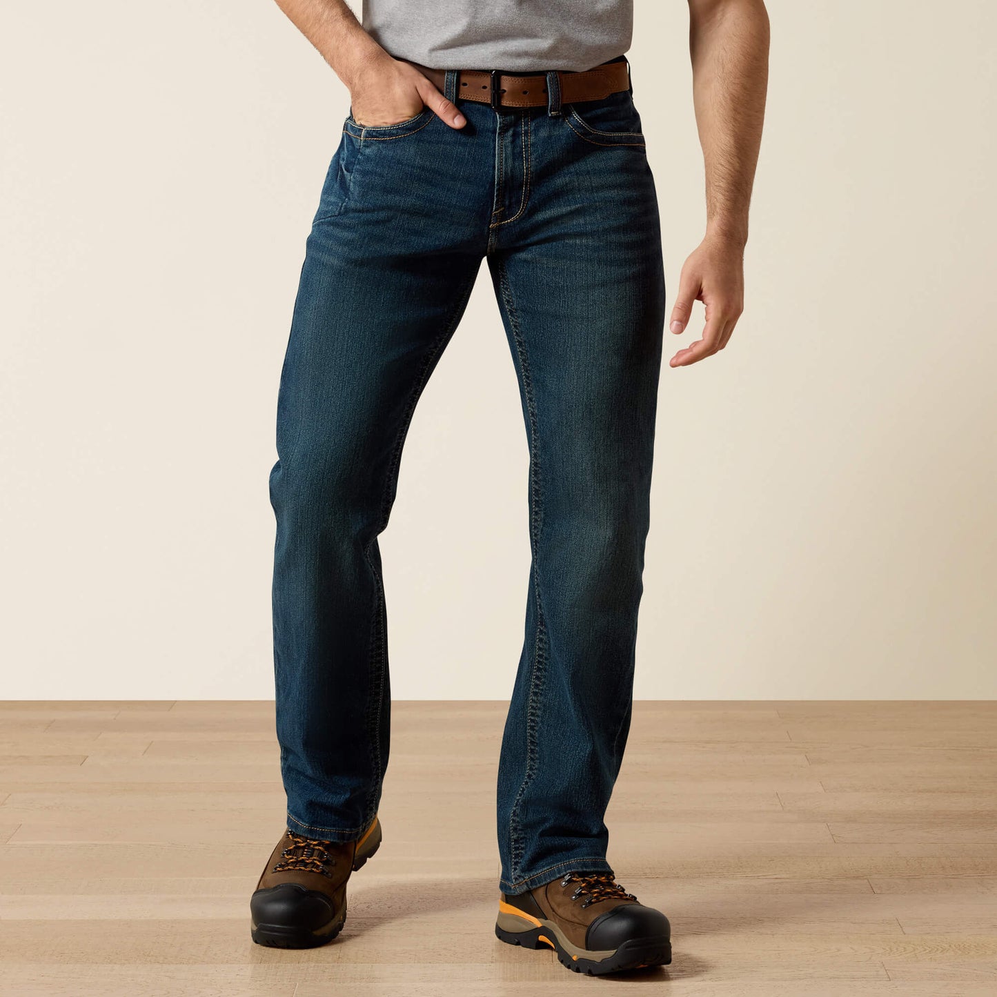 Ariat Men Men's Low Rise, Bootcut Work Pants - Rebar Denim