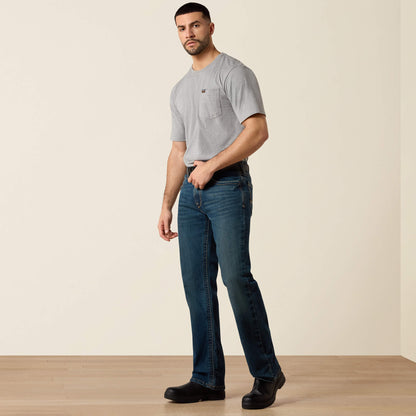 Ariat Men Men's Low Rise, Bootcut Work Pants - Rebar Denim