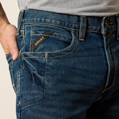 Ariat Men Men's Low Rise, Bootcut Work Pants - Rebar Denim