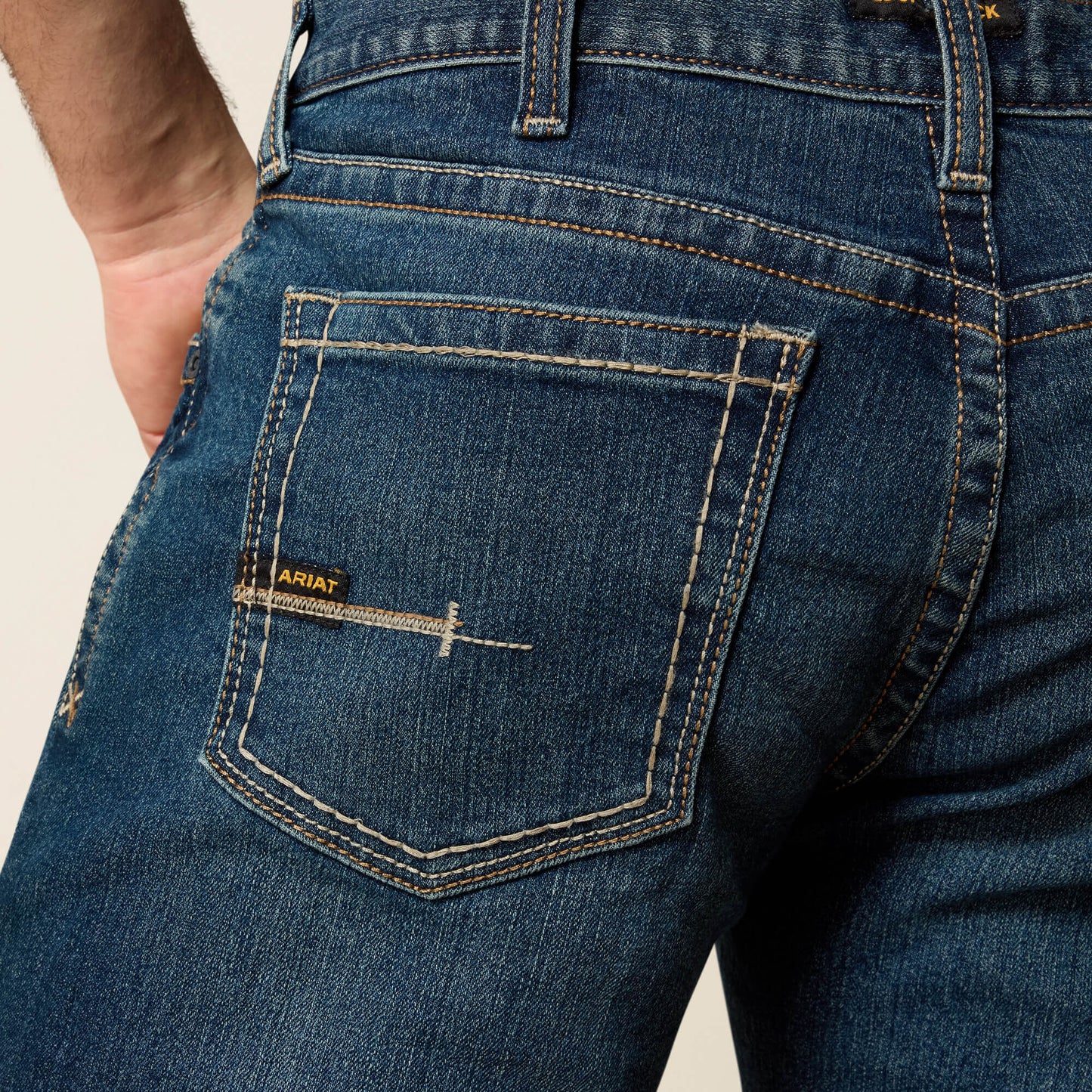Ariat Men Men's Low Rise, Bootcut Work Pants - Rebar Denim