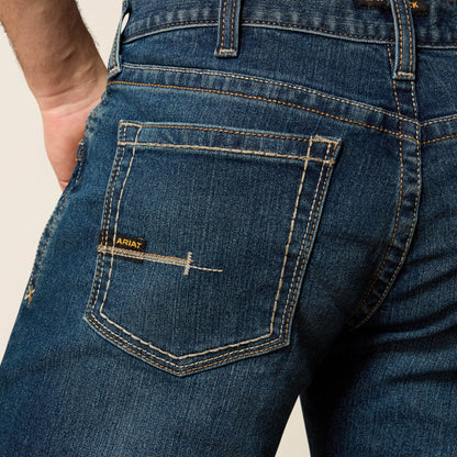 Ariat Men Men's Low Rise, Bootcut Work Pants - Rebar Denim