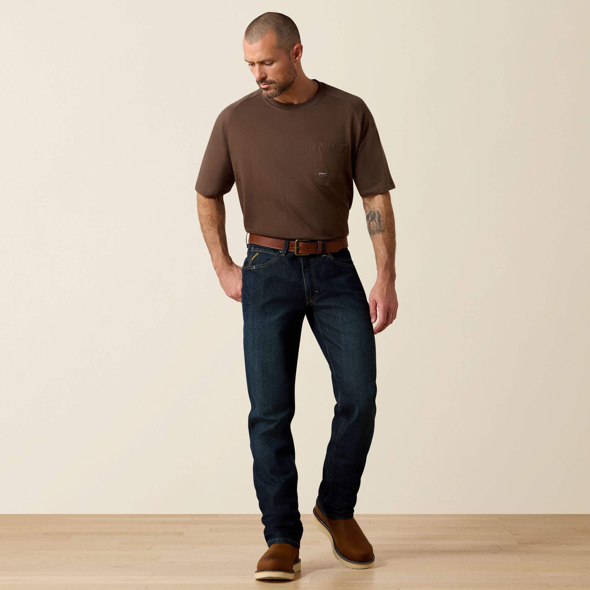 Ariat Men Rebar M4 Relaxed DuraStretch Basic Stackable Straight Leg Jean