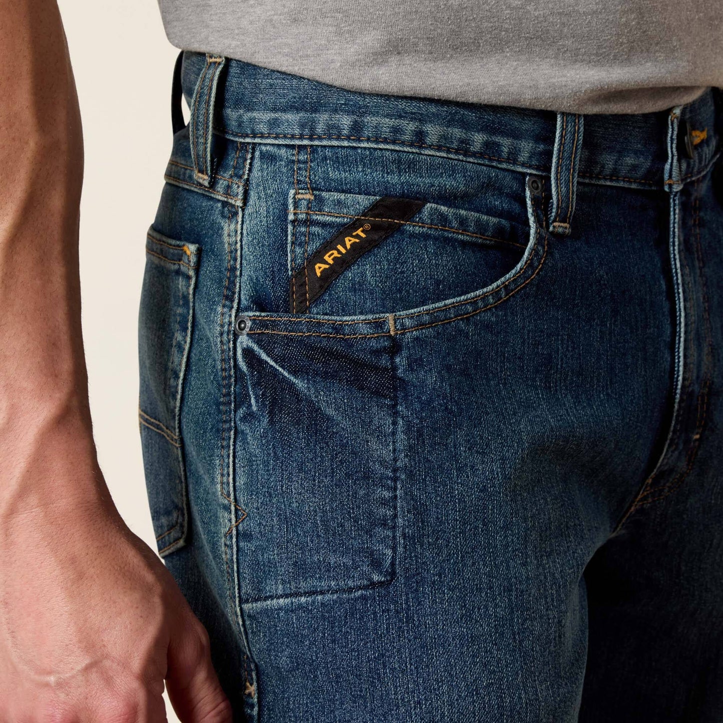 Ariat Men Rebar M3 Loose DuraStretch Basic Stackable Straight Leg Jean