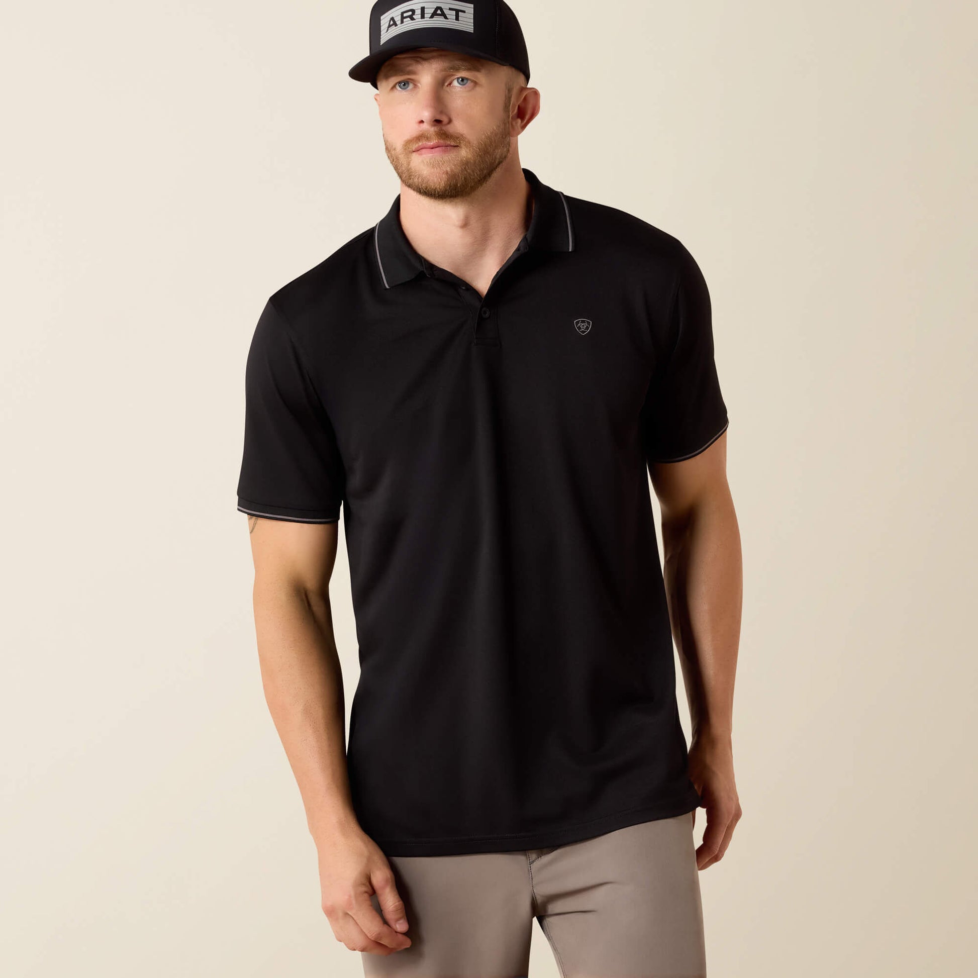 Ariat Men Logo Fitted Polo