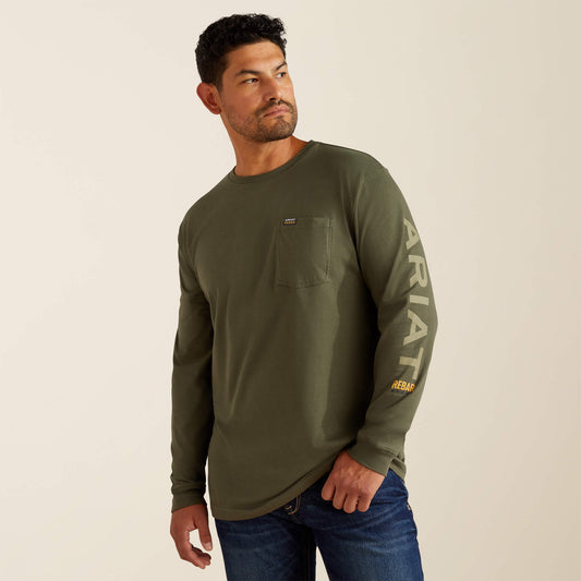 Ariat Men Rebar Cotton Strong Standard Logo Pocket T-Shirt