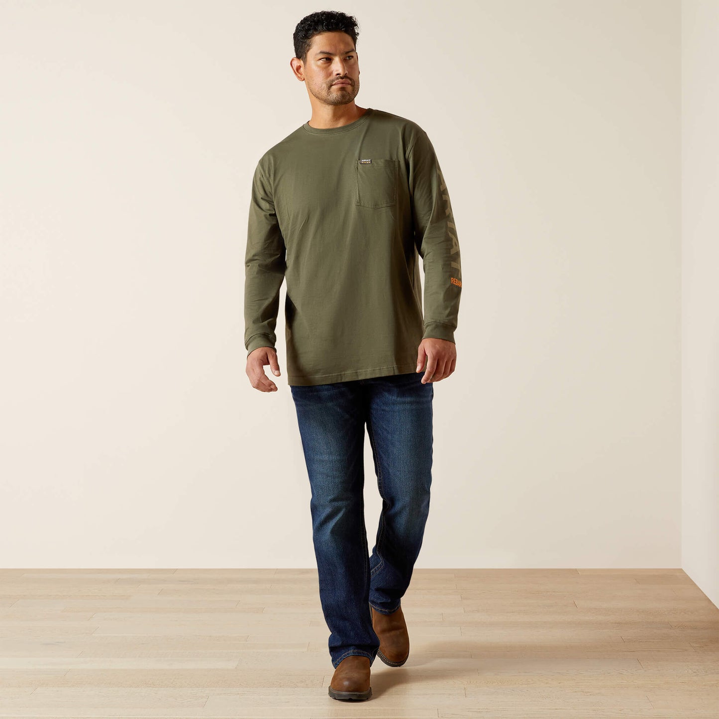 Ariat Men Rebar Cotton Strong Standard Logo Pocket T-Shirt