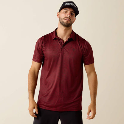 Ariat Men All Over Print Fitted Polo