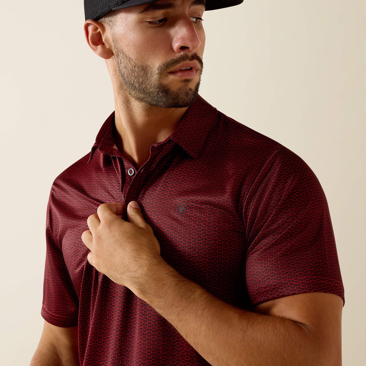 Ariat Men All Over Print Fitted Polo