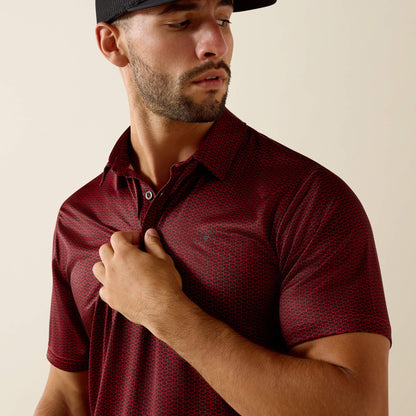 Ariat Men All Over Print Fitted Polo