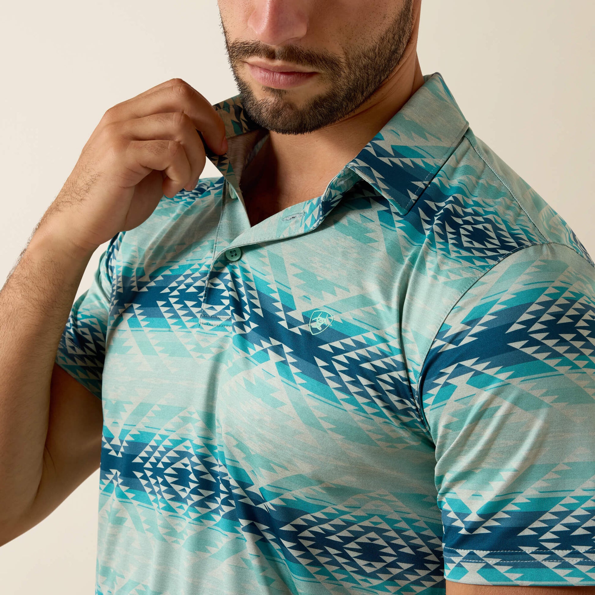 Ariat Men All Over Print Heathered Classic Fit Polo