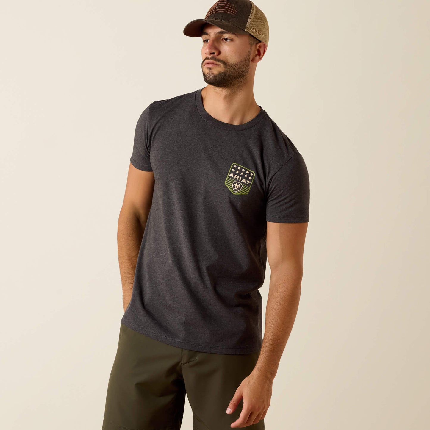 Ariat Men Ariat Stripe Patriotic Badge T-Shirt