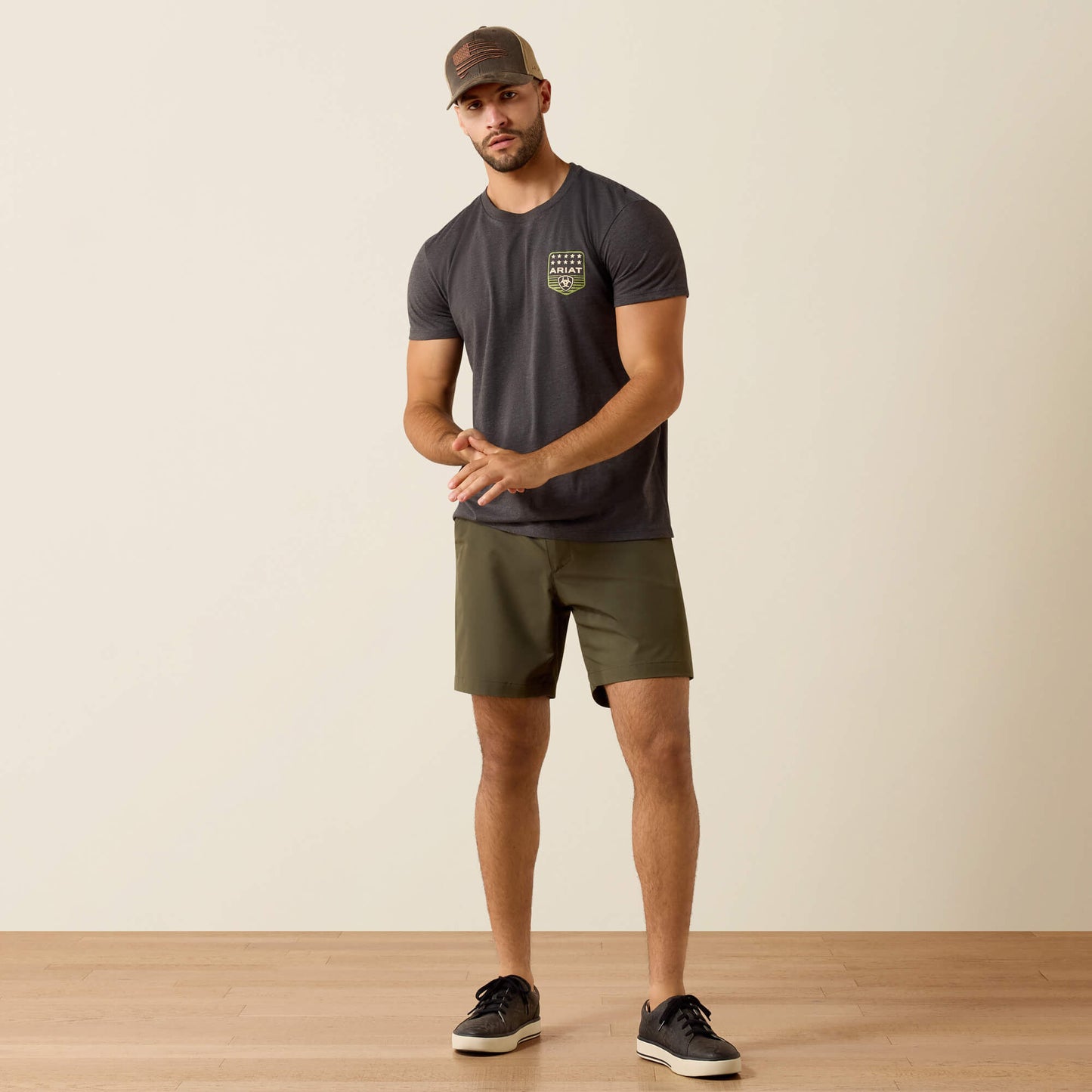 Ariat Men Ariat Stripe Patriotic Badge T-Shirt