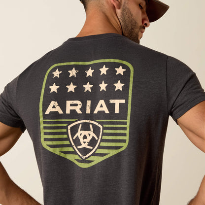 Ariat Men Ariat Stripe Patriotic Badge T-Shirt