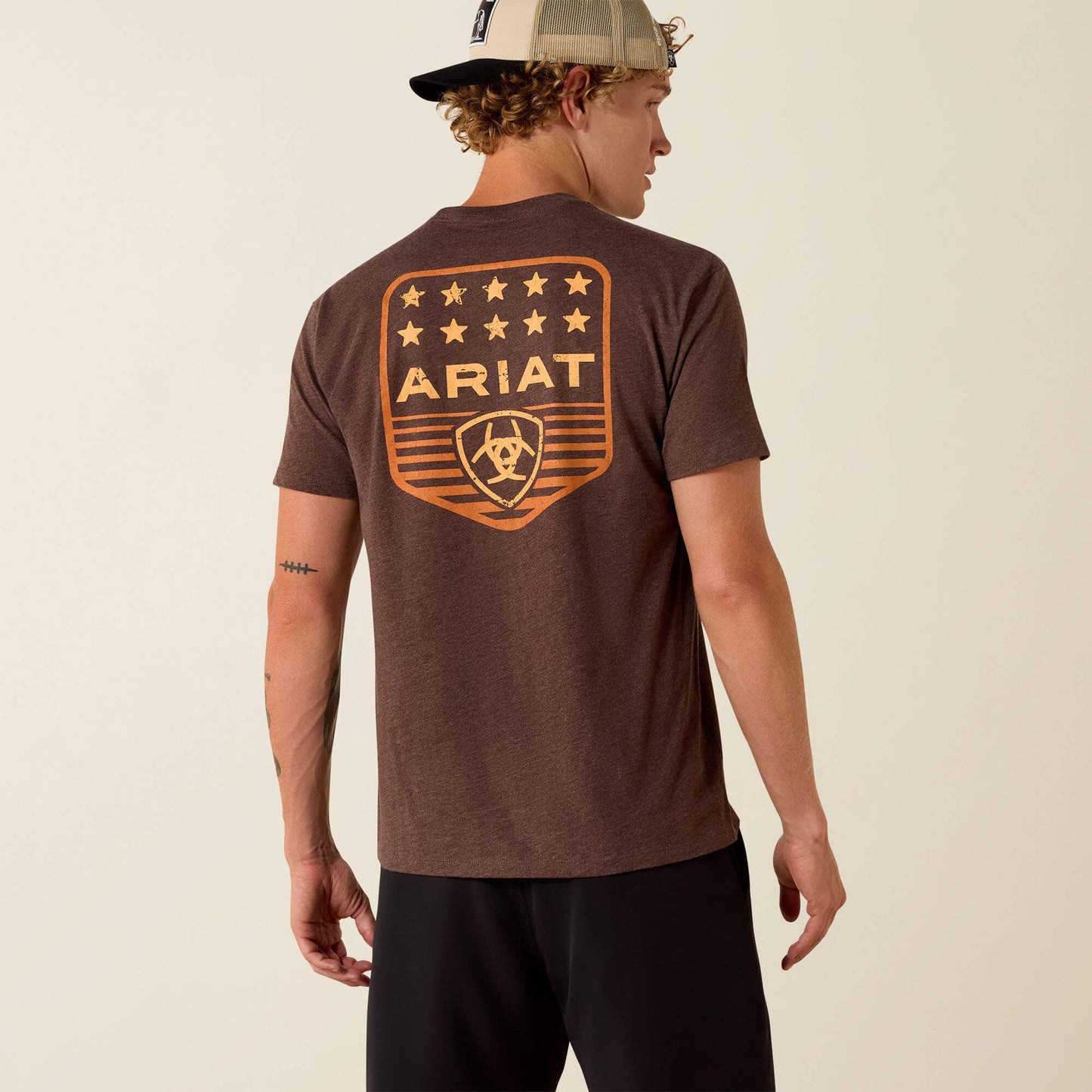 Ariat Men Ariat Stripe Patriotic Badge T-Shirt