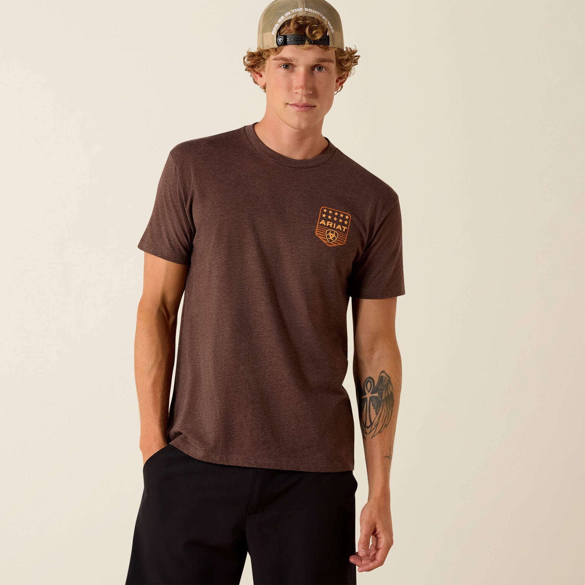Ariat Men Ariat Stripe Patriotic Badge T-Shirt