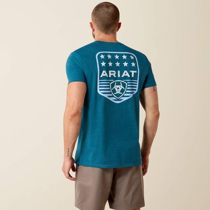 Ariat Men Ariat Stripe Patriotic Badge T-Shirt