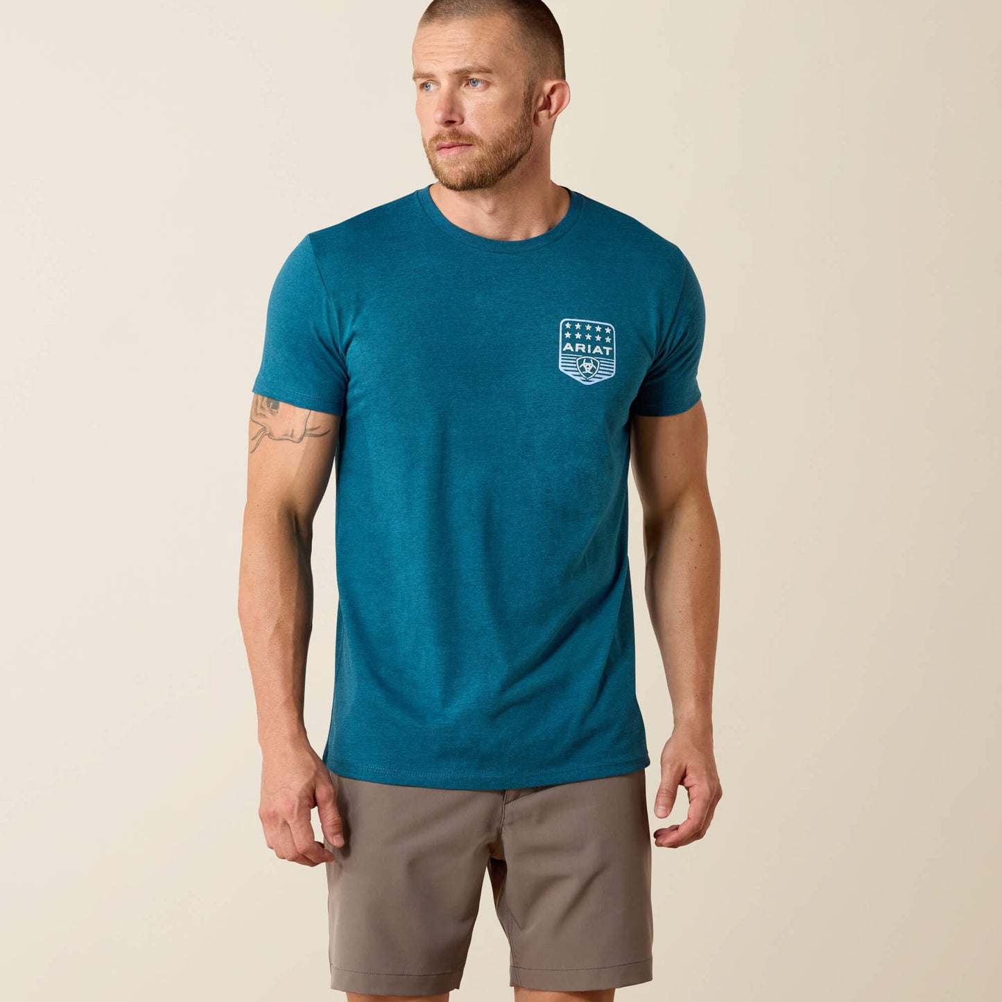 Ariat Men Ariat Stripe Patriotic Badge T-Shirt
