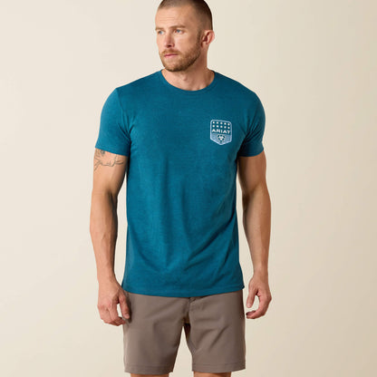 Ariat Men Ariat Stripe Patriotic Badge T-Shirt