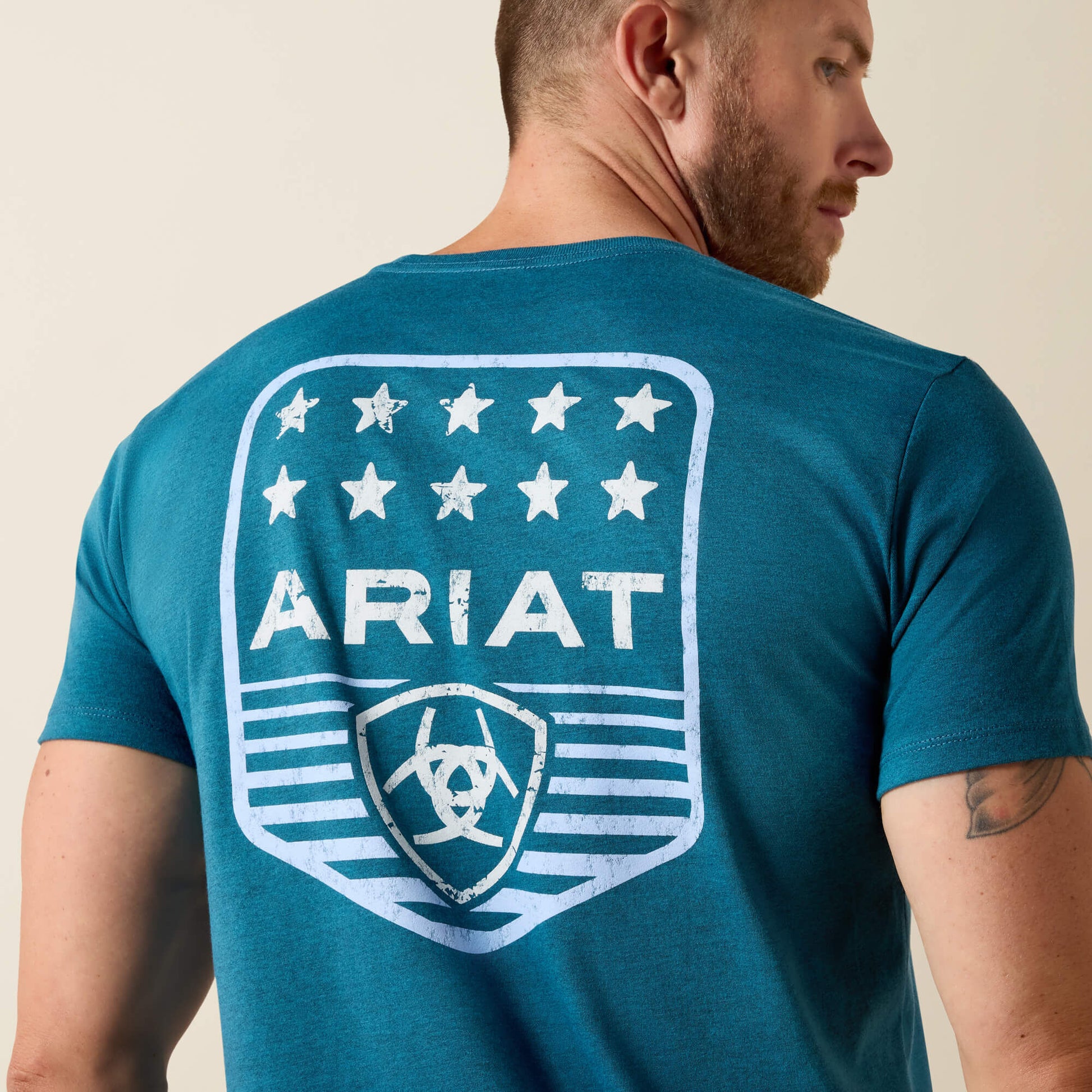 Ariat Men Ariat Stripe Patriotic Badge T-Shirt