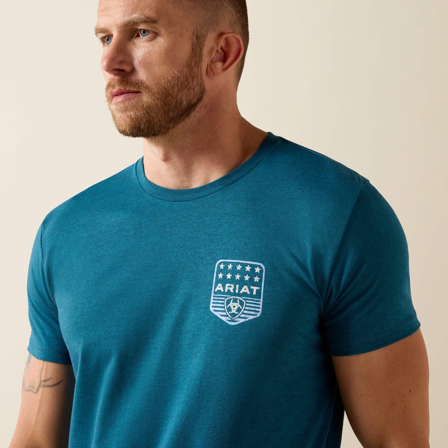 Ariat Men Ariat Stripe Patriotic Badge T-Shirt