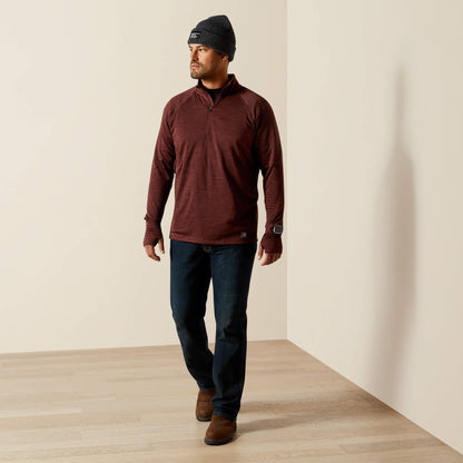 Ariat Men Rebar Gridwork Baselayer 1/4 Zip T-Shirt