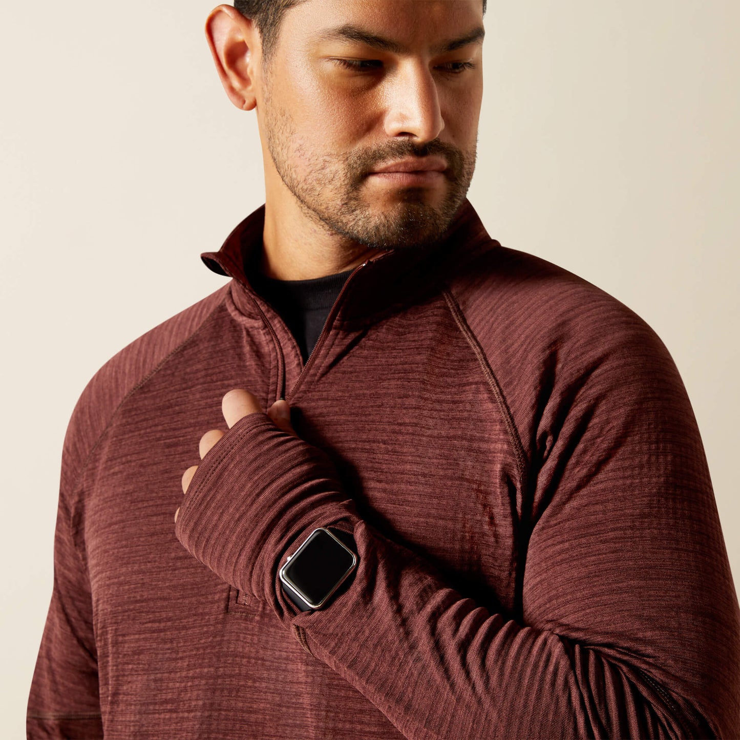 Ariat Men Rebar Gridwork Baselayer 1/4 Zip T-Shirt